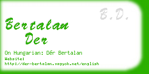 bertalan der business card